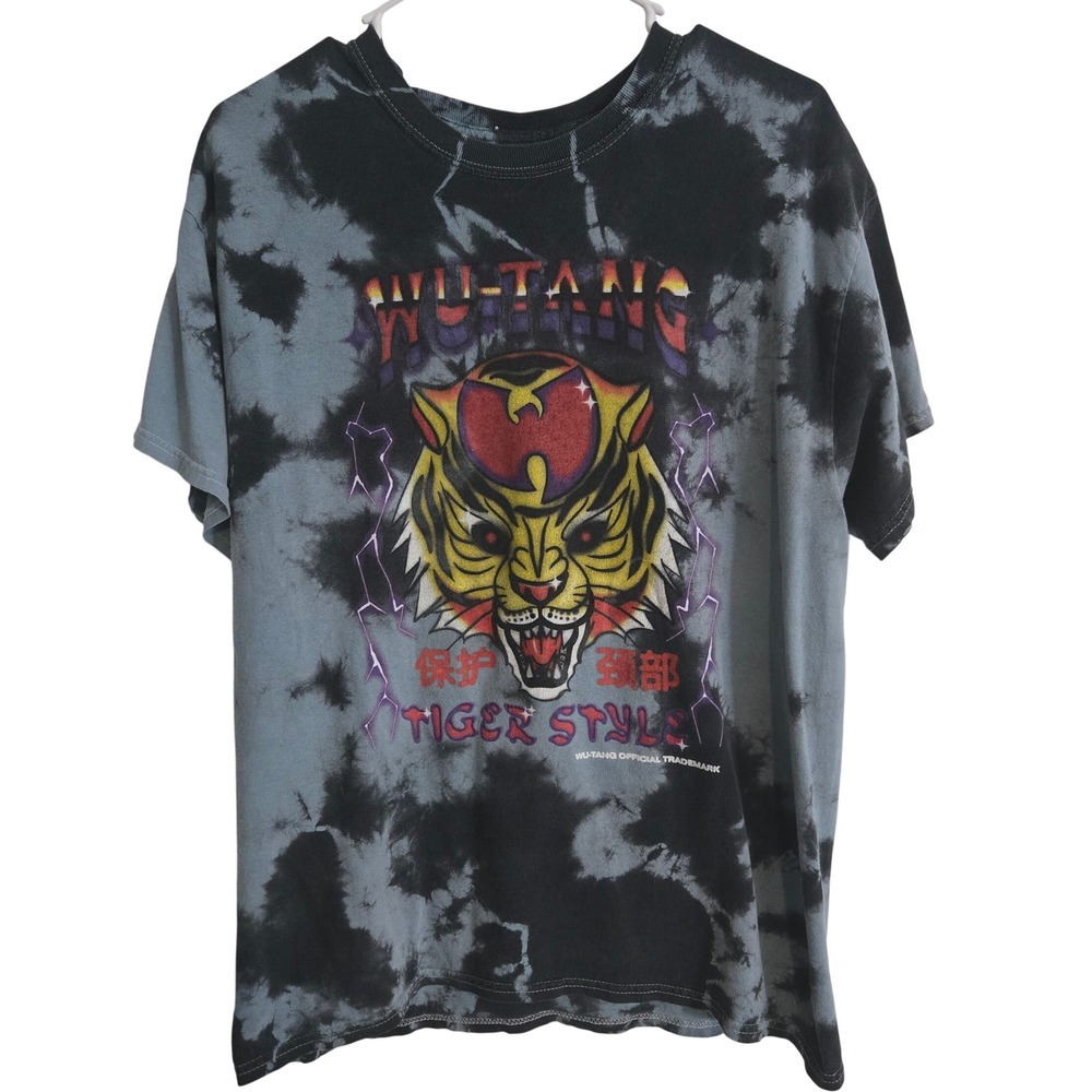Wu-Tang Clan Tiger Style Tie Dye Graphic T Shirt Men's Small Black Blue